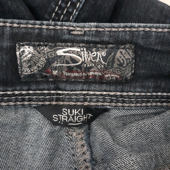 Silver Suki Straight Blue Denim Stretch Jeans - Picture 7 of 8